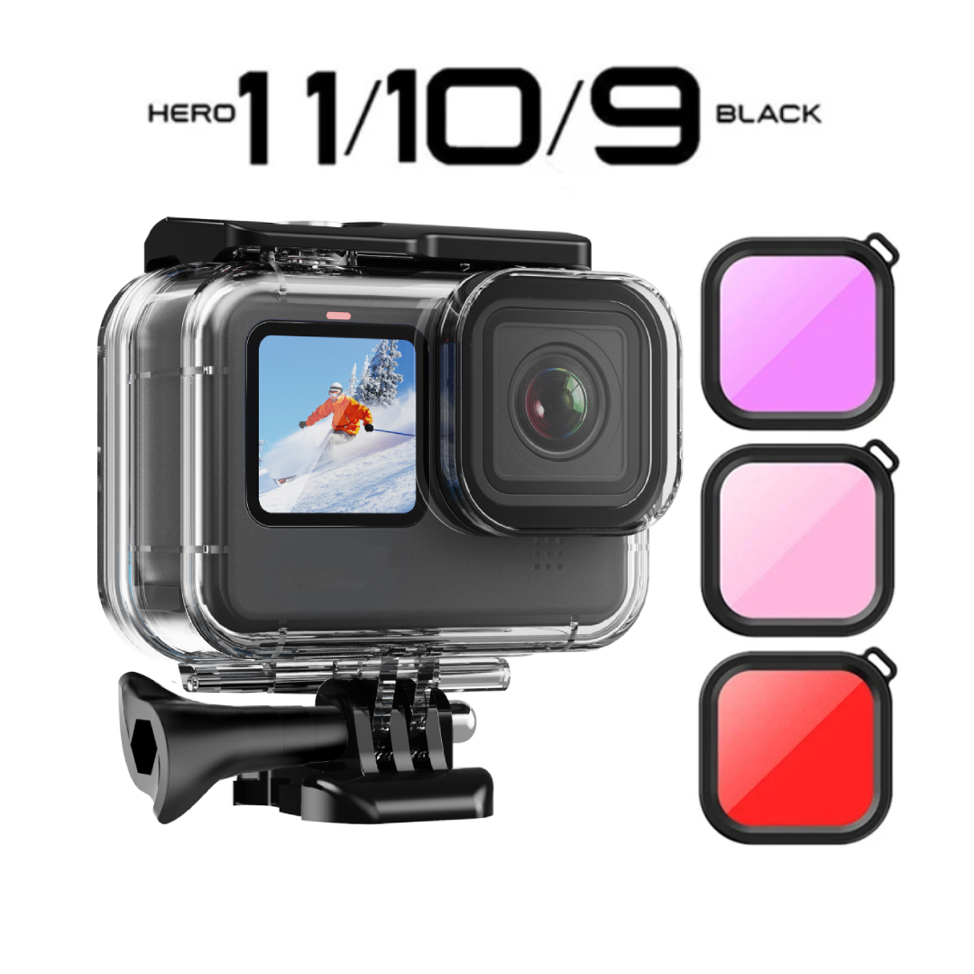 Fishing Boat Cover - GoPro Hero用防水ケース,水中ダイビングカバー,ダイブフィルター付きハウジング,アクションカメラアクセサリー,10,11,12,Go pro 9